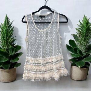 Rye Boho Sheer Tank Top Large